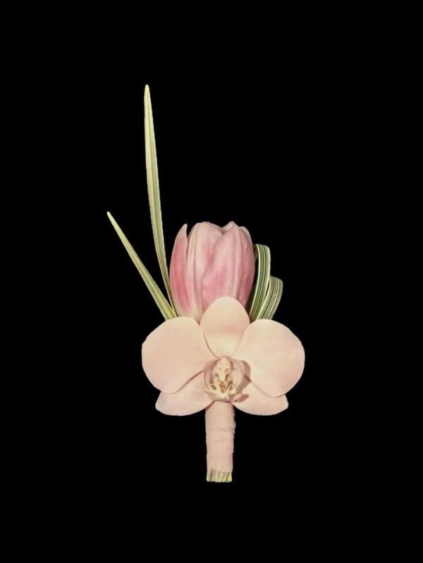 Pink Tulip And Orchid Boutonniere