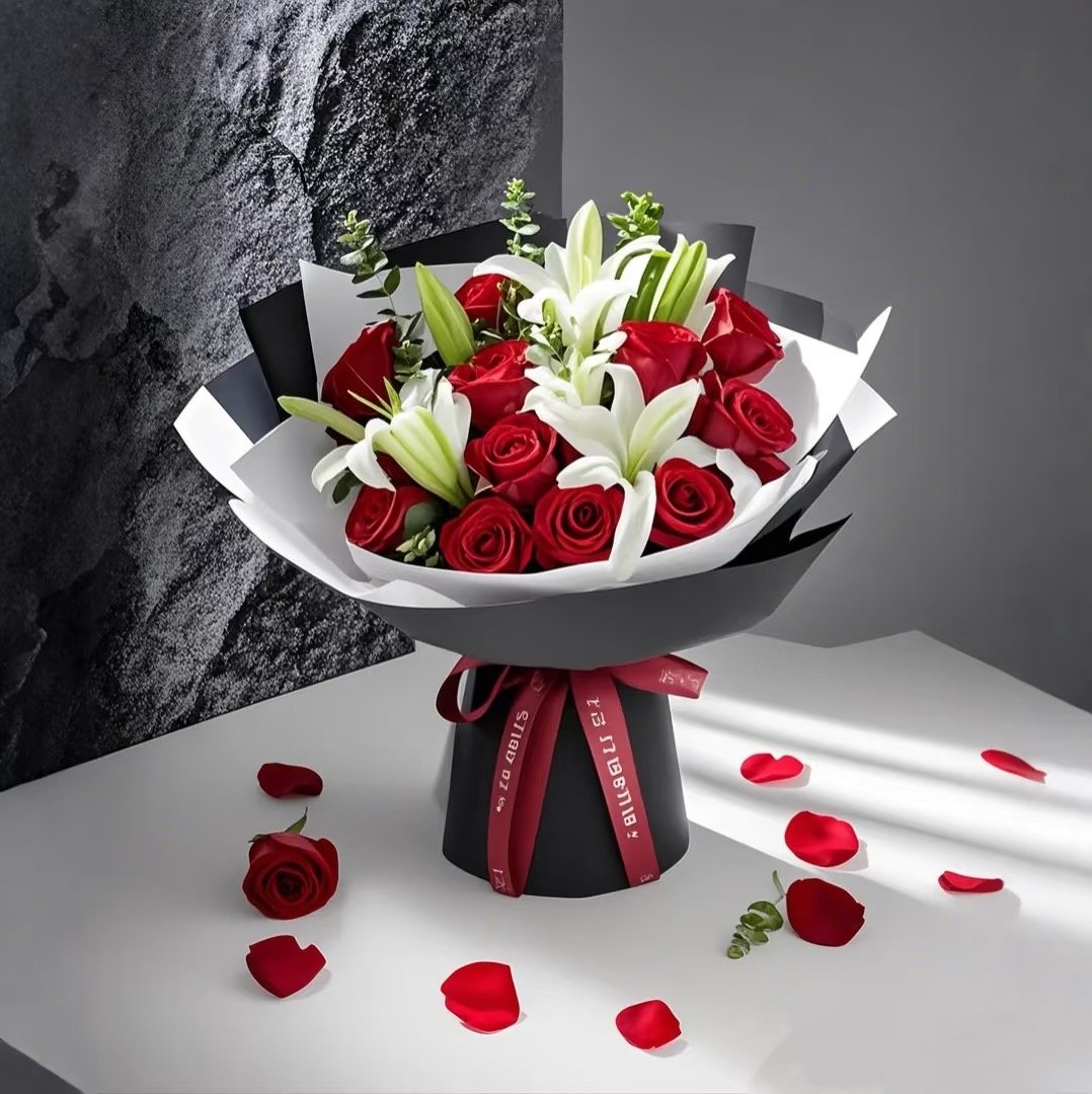 Romance  lilies & roses