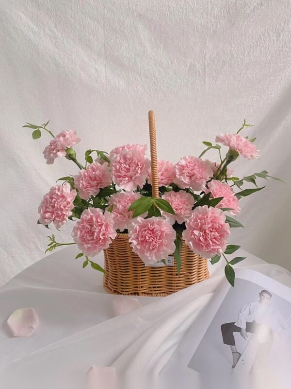 Pink Carnation Flower Basket