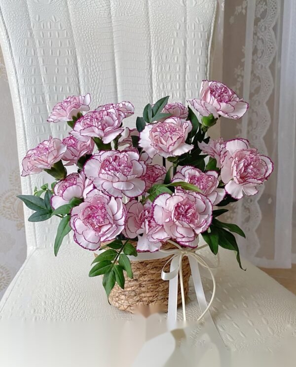 Purple Carnation Flower Basket